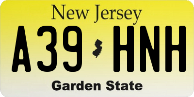 NJ license plate A39HNH