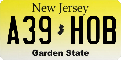 NJ license plate A39HOB