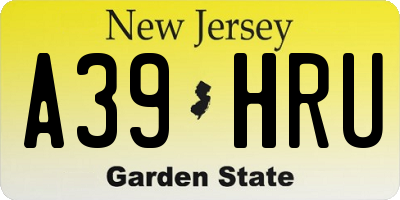 NJ license plate A39HRU