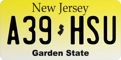 NJ license plate A39HSU