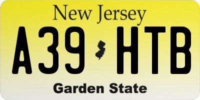 NJ license plate A39HTB