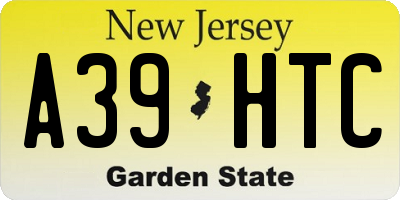 NJ license plate A39HTC