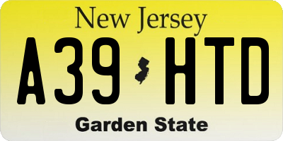 NJ license plate A39HTD
