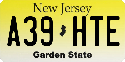 NJ license plate A39HTE