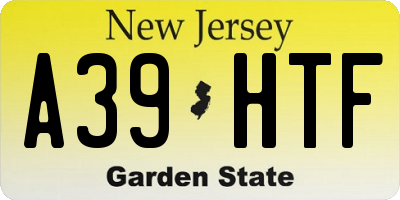 NJ license plate A39HTF