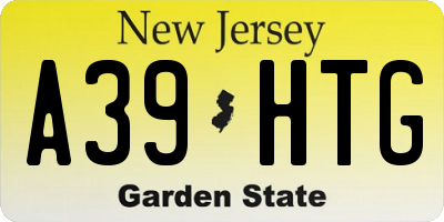 NJ license plate A39HTG