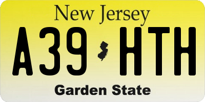 NJ license plate A39HTH