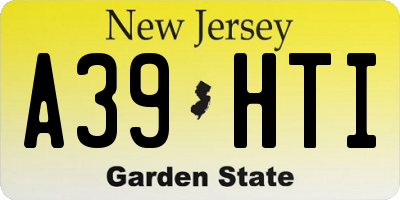 NJ license plate A39HTI