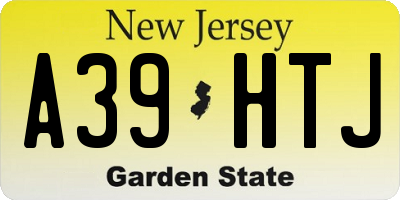 NJ license plate A39HTJ