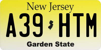 NJ license plate A39HTM