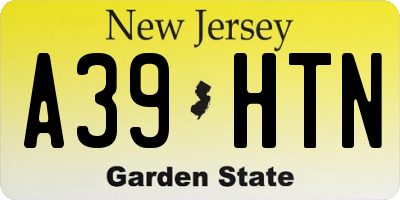 NJ license plate A39HTN