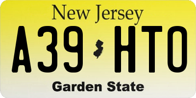 NJ license plate A39HTO