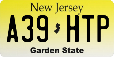 NJ license plate A39HTP
