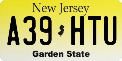 NJ license plate A39HTU