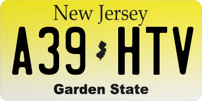 NJ license plate A39HTV
