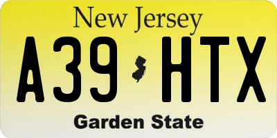 NJ license plate A39HTX