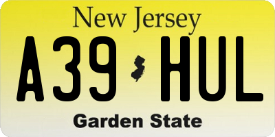 NJ license plate A39HUL