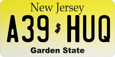 NJ license plate A39HUQ