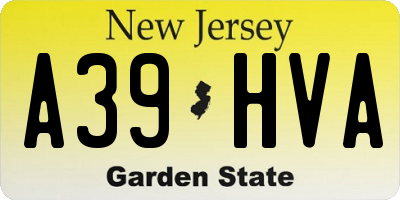 NJ license plate A39HVA