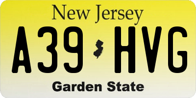 NJ license plate A39HVG
