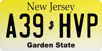NJ license plate A39HVP