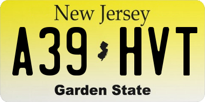 NJ license plate A39HVT