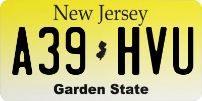 NJ license plate A39HVU