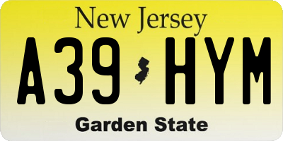NJ license plate A39HYM