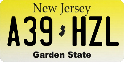 NJ license plate A39HZL