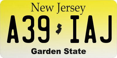 NJ license plate A39IAJ