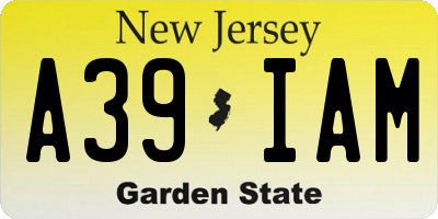 NJ license plate A39IAM