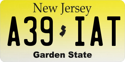 NJ license plate A39IAT