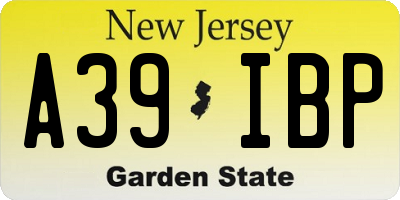 NJ license plate A39IBP