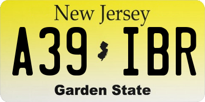 NJ license plate A39IBR