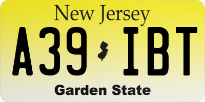NJ license plate A39IBT