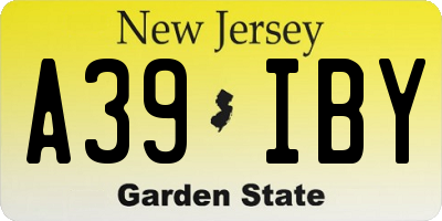 NJ license plate A39IBY