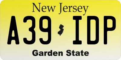 NJ license plate A39IDP