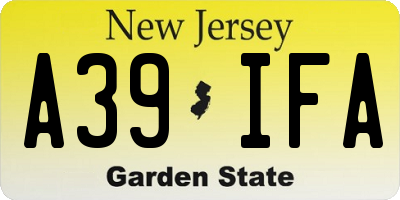 NJ license plate A39IFA