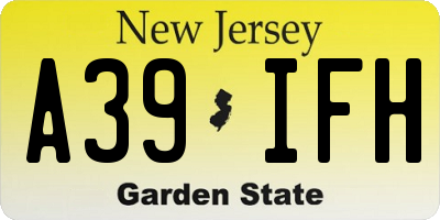 NJ license plate A39IFH