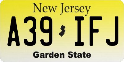 NJ license plate A39IFJ