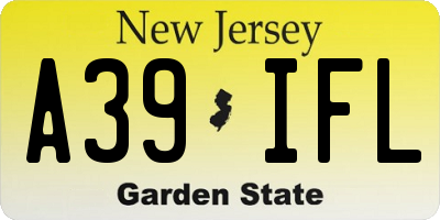 NJ license plate A39IFL
