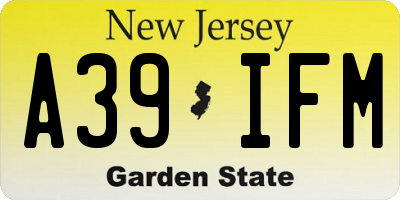 NJ license plate A39IFM