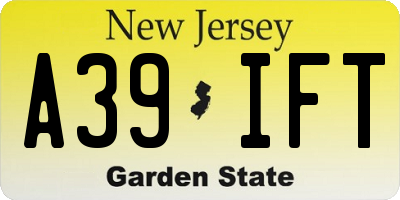 NJ license plate A39IFT