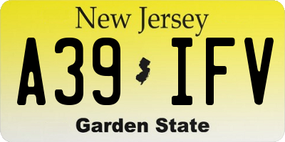 NJ license plate A39IFV