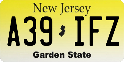 NJ license plate A39IFZ