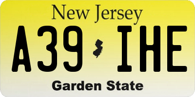 NJ license plate A39IHE