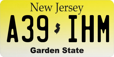 NJ license plate A39IHM