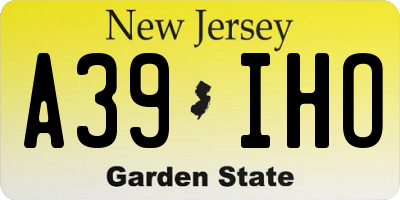 NJ license plate A39IHO