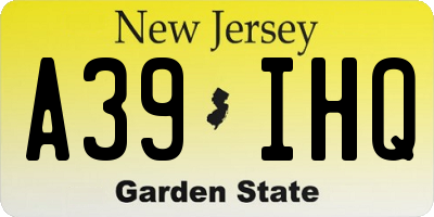 NJ license plate A39IHQ