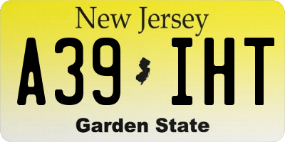NJ license plate A39IHT